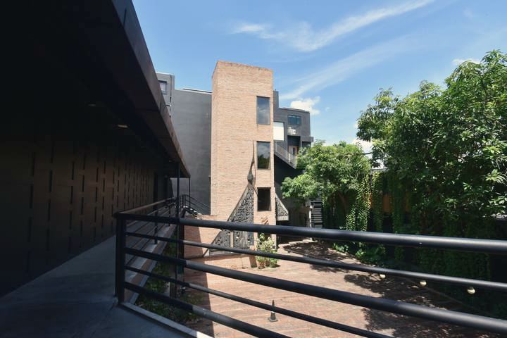 Over the courtyard